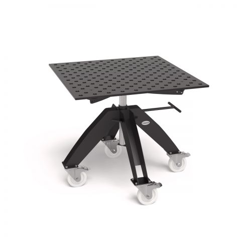 Višinsko nastavljiva obračalna miza Mobilno vklj. izvrtinska plošča 1000x1000x15